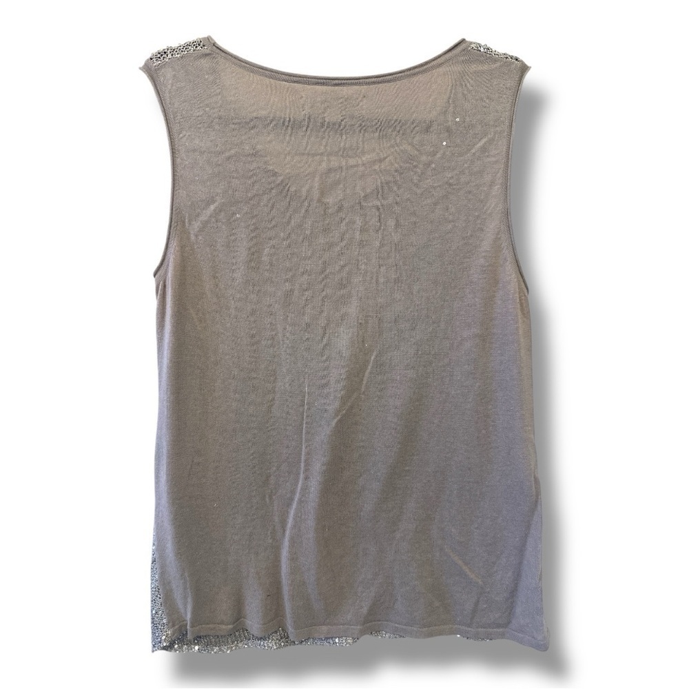 LOFT Woven Silver Sequin Women's Top - Picture 3 of 6